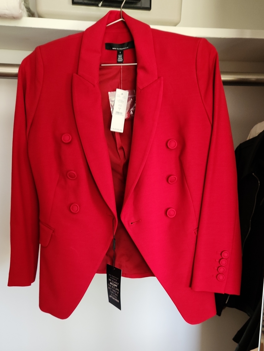 WHBM Double Breasted Suit Jacket Red Size 2